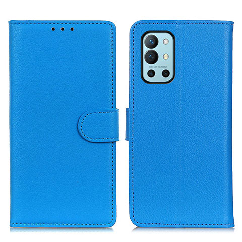 Funda de Cuero Cartera con Soporte Carcasa A03D para OnePlus 9R 5G Azul Cielo