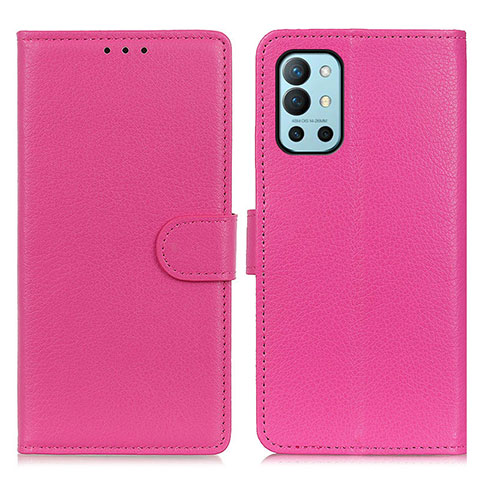 Funda de Cuero Cartera con Soporte Carcasa A03D para OnePlus 9R 5G Rosa Roja