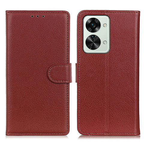 Funda de Cuero Cartera con Soporte Carcasa A03D para OnePlus Nord 2T 5G Marron