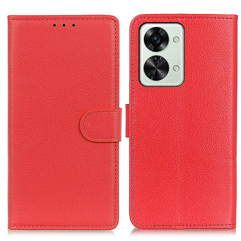 Funda de Cuero Cartera con Soporte Carcasa A03D para OnePlus Nord 2T 5G Rojo