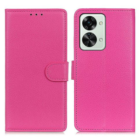 Funda de Cuero Cartera con Soporte Carcasa A03D para OnePlus Nord 2T 5G Rosa Roja