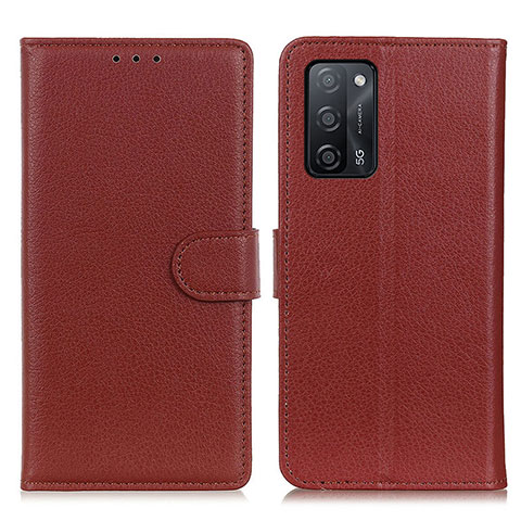 Funda de Cuero Cartera con Soporte Carcasa A03D para Oppo A53s 5G Marron