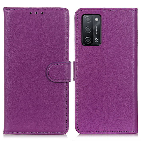 Funda de Cuero Cartera con Soporte Carcasa A03D para Oppo A53s 5G Morado