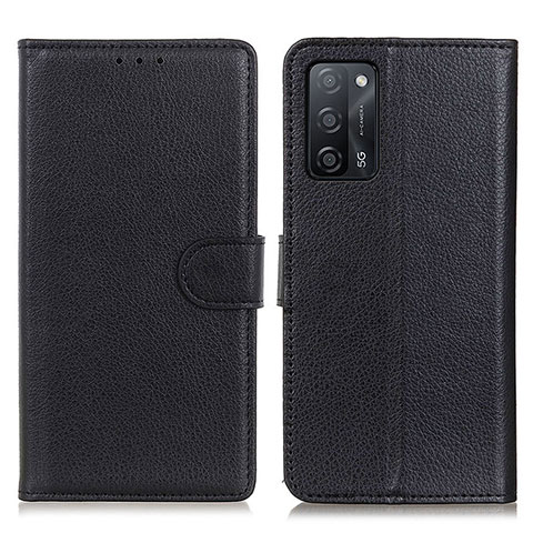 Funda de Cuero Cartera con Soporte Carcasa A03D para Oppo A53s 5G Negro