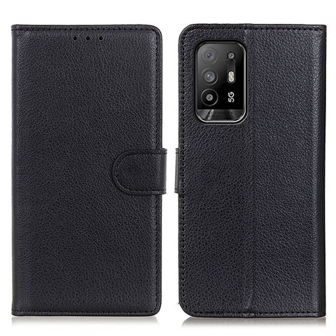 Funda de Cuero Cartera con Soporte Carcasa A03D para Oppo A94 5G Negro