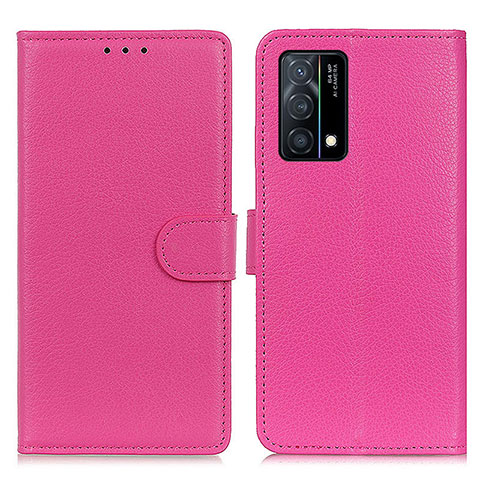 Funda de Cuero Cartera con Soporte Carcasa A03D para Oppo K9 5G Rosa Roja