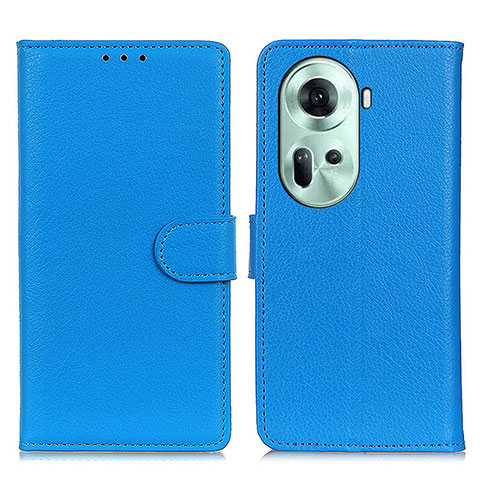 Funda de Cuero Cartera con Soporte Carcasa A03D para Oppo Reno11 5G Azul Cielo