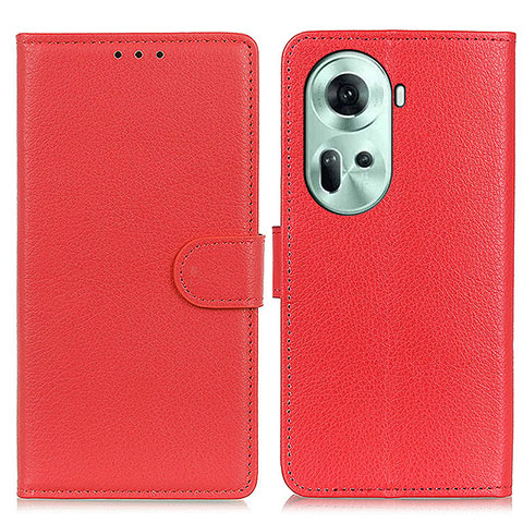 Funda de Cuero Cartera con Soporte Carcasa A03D para Oppo Reno11 5G Rojo