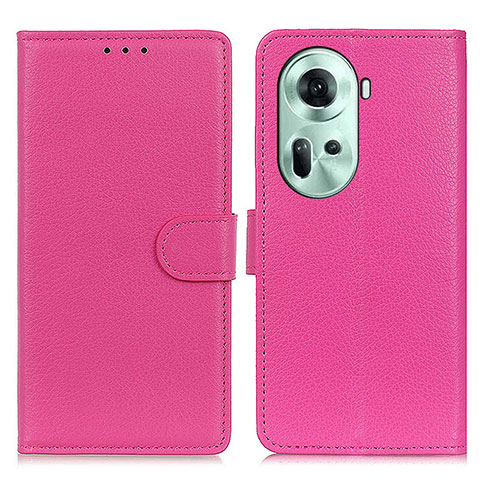 Funda de Cuero Cartera con Soporte Carcasa A03D para Oppo Reno11 5G Rosa Roja