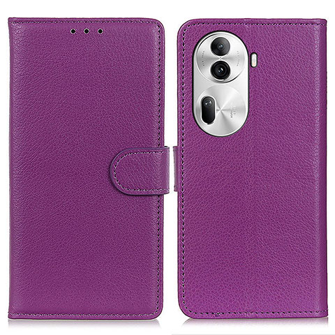 Funda de Cuero Cartera con Soporte Carcasa A03D para Oppo Reno11 Pro 5G Morado