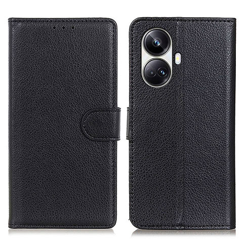 Funda de Cuero Cartera con Soporte Carcasa A03D para Realme 10 Pro+ Plus 5G Negro