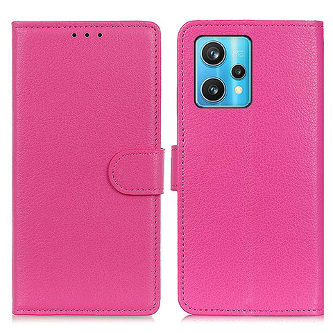 Funda de Cuero Cartera con Soporte Carcasa A03D para Realme 9 4G Rosa Roja