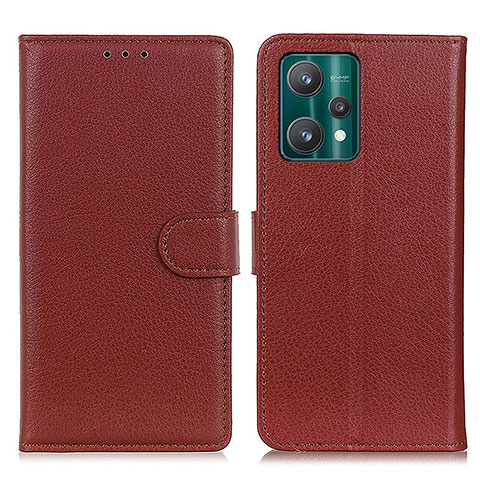 Funda de Cuero Cartera con Soporte Carcasa A03D para Realme 9 5G Marron