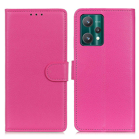 Funda de Cuero Cartera con Soporte Carcasa A03D para Realme 9 5G Rosa Roja