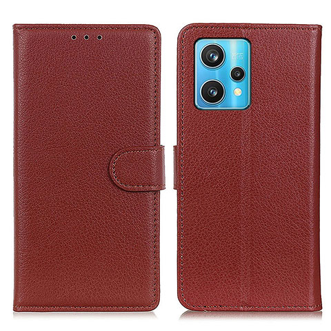 Funda de Cuero Cartera con Soporte Carcasa A03D para Realme 9 Pro+ Plus 5G Marron