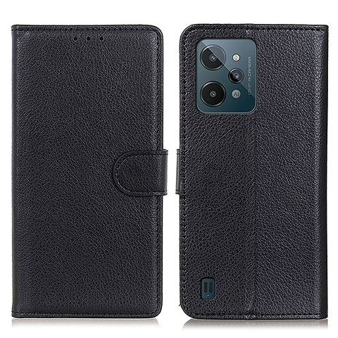 Funda de Cuero Cartera con Soporte Carcasa A03D para Realme C31 Negro