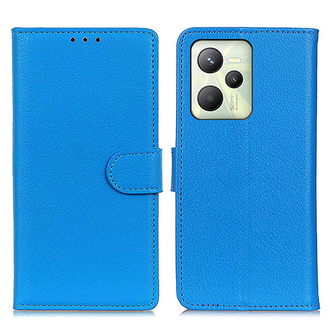 Funda de Cuero Cartera con Soporte Carcasa A03D para Realme C35 Azul Cielo