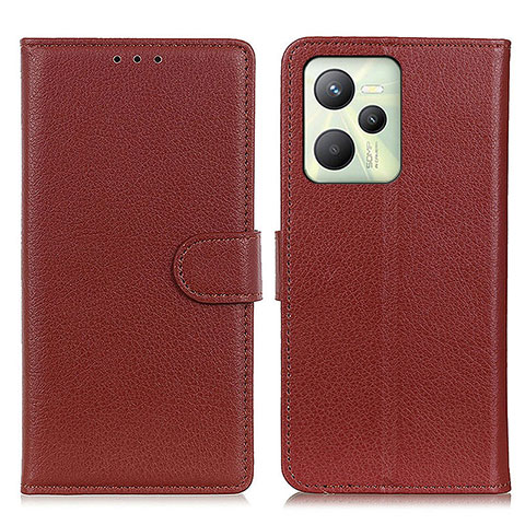 Funda de Cuero Cartera con Soporte Carcasa A03D para Realme C35 Marron