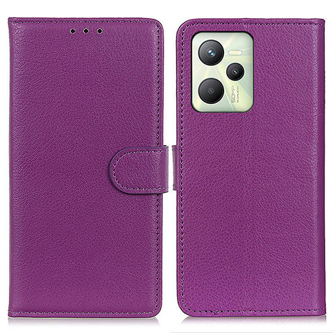 Funda de Cuero Cartera con Soporte Carcasa A03D para Realme C35 Morado