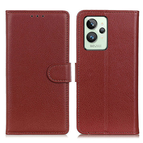 Funda de Cuero Cartera con Soporte Carcasa A03D para Realme GT2 Pro 5G Marron