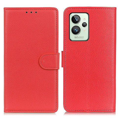 Funda de Cuero Cartera con Soporte Carcasa A03D para Realme GT2 Pro 5G Rojo