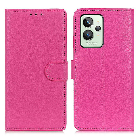 Funda de Cuero Cartera con Soporte Carcasa A03D para Realme GT2 Pro 5G Rosa Roja