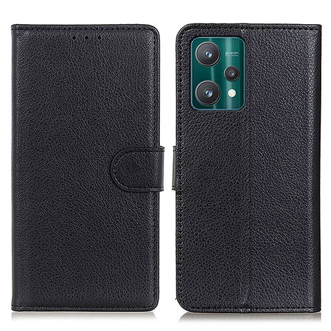 Funda de Cuero Cartera con Soporte Carcasa A03D para Realme V25 5G Negro