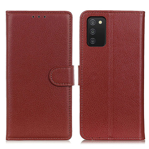 Funda de Cuero Cartera con Soporte Carcasa A03D para Samsung Galaxy A02s Marron