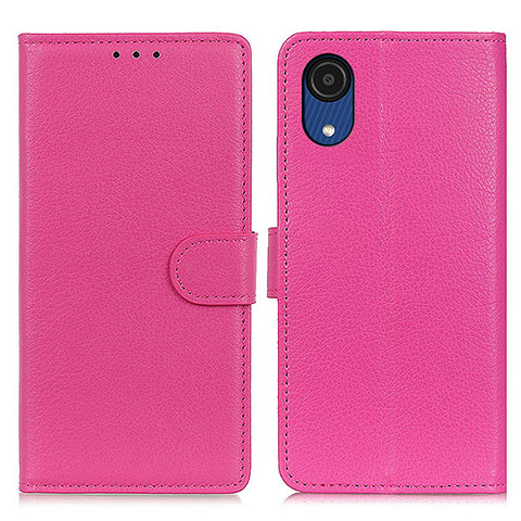 Funda de Cuero Cartera con Soporte Carcasa A03D para Samsung Galaxy A03 Core Rosa Roja