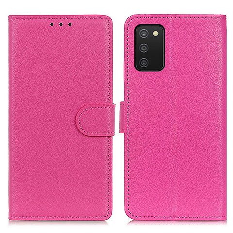 Funda de Cuero Cartera con Soporte Carcasa A03D para Samsung Galaxy A03s Rosa Roja