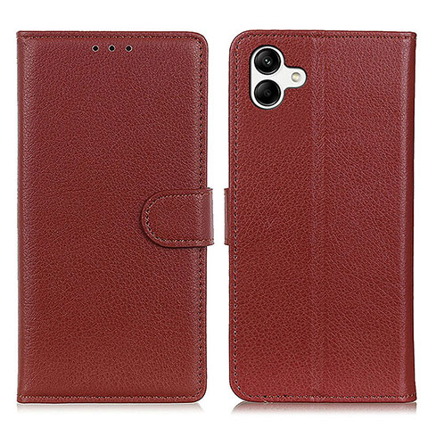 Funda de Cuero Cartera con Soporte Carcasa A03D para Samsung Galaxy A04 4G Marron