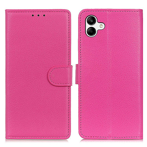 Funda de Cuero Cartera con Soporte Carcasa A03D para Samsung Galaxy A04 4G Rosa Roja