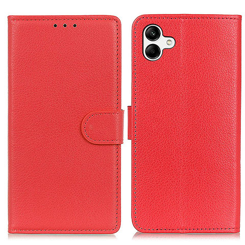 Funda de Cuero Cartera con Soporte Carcasa A03D para Samsung Galaxy A04E Rojo