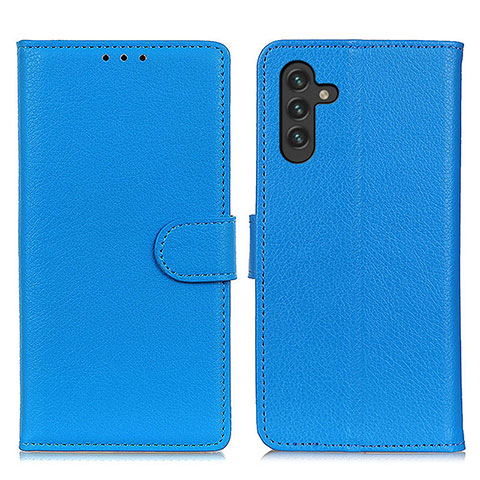 Funda de Cuero Cartera con Soporte Carcasa A03D para Samsung Galaxy A04s Azul Cielo