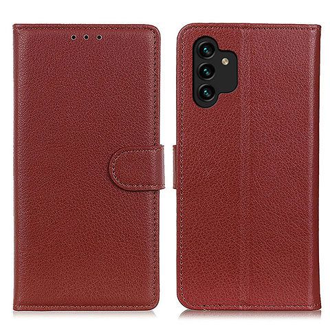 Funda de Cuero Cartera con Soporte Carcasa A03D para Samsung Galaxy A13 4G Marron