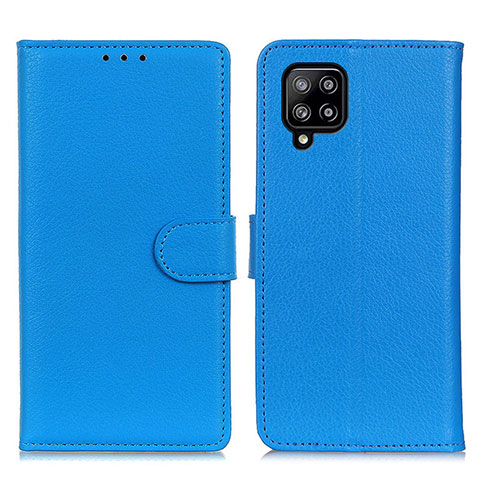 Funda de Cuero Cartera con Soporte Carcasa A03D para Samsung Galaxy A22 4G Azul Cielo