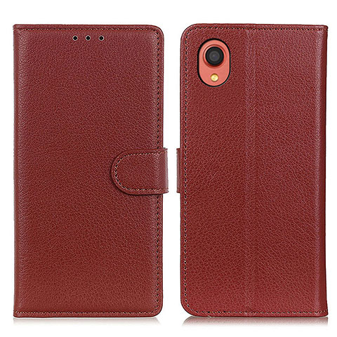 Funda de Cuero Cartera con Soporte Carcasa A03D para Samsung Galaxy A22 5G SC-56B Marron