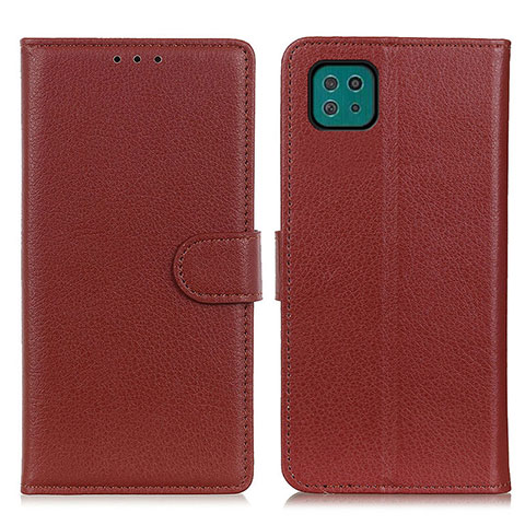 Funda de Cuero Cartera con Soporte Carcasa A03D para Samsung Galaxy A22s 5G Marron