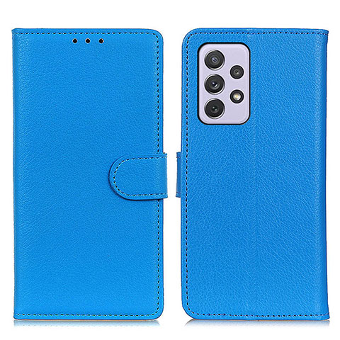 Funda de Cuero Cartera con Soporte Carcasa A03D para Samsung Galaxy A73 5G Azul Cielo