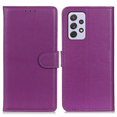 Funda de Cuero Cartera con Soporte Carcasa A03D para Samsung Galaxy A73 5G Morado