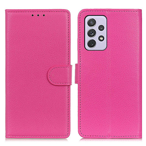 Funda de Cuero Cartera con Soporte Carcasa A03D para Samsung Galaxy A73 5G Rosa Roja