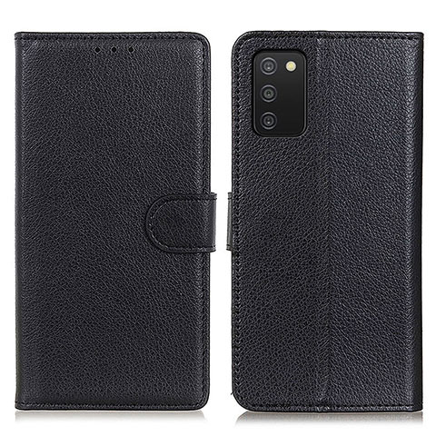 Funda de Cuero Cartera con Soporte Carcasa A03D para Samsung Galaxy F02S SM-E025F Negro