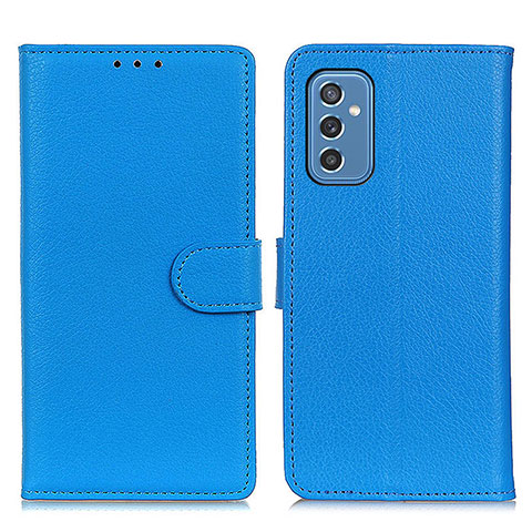 Funda de Cuero Cartera con Soporte Carcasa A03D para Samsung Galaxy M52 5G Azul Cielo