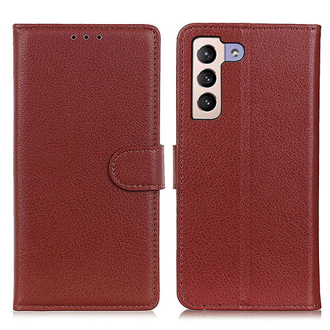 Funda de Cuero Cartera con Soporte Carcasa A03D para Samsung Galaxy S21 5G Marron