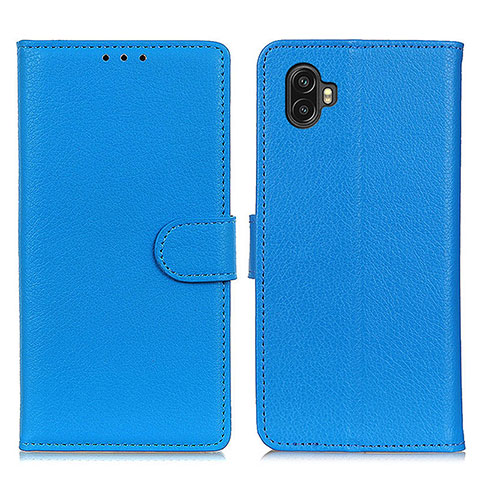 Funda de Cuero Cartera con Soporte Carcasa A03D para Samsung Galaxy Xcover Pro 2 5G Azul Cielo