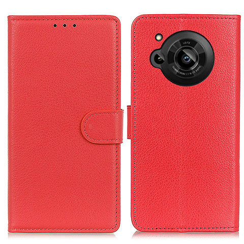 Funda de Cuero Cartera con Soporte Carcasa A03D para Sharp Aquos R7 Rojo