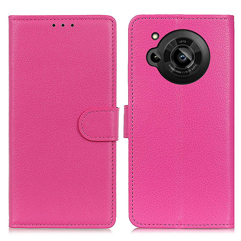 Funda de Cuero Cartera con Soporte Carcasa A03D para Sharp Aquos R7 Rosa Roja