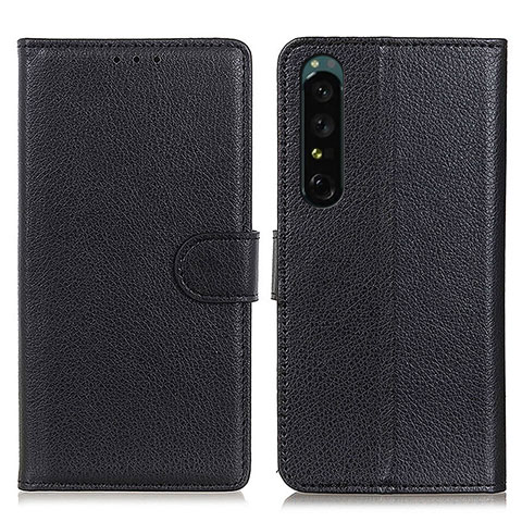 Funda de Cuero Cartera con Soporte Carcasa A03D para Sony Xperia 1 IV Negro