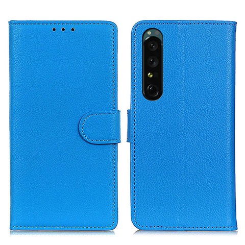 Funda de Cuero Cartera con Soporte Carcasa A03D para Sony Xperia 1 IV SO-51C Azul Cielo