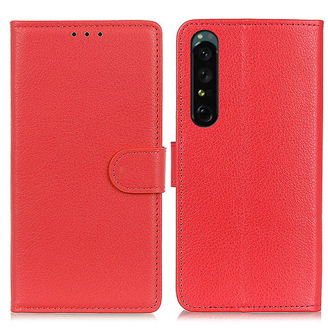 Funda de Cuero Cartera con Soporte Carcasa A03D para Sony Xperia 1 V Rojo